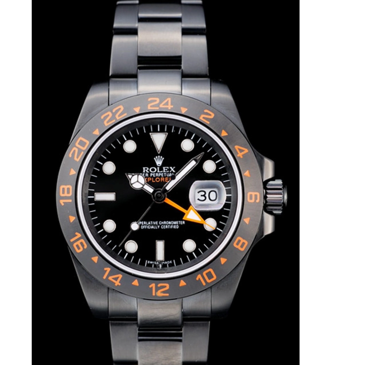 Aaa replica watch Rolex Watch Dial Black Explorer Black Bezel Ceramic 0706